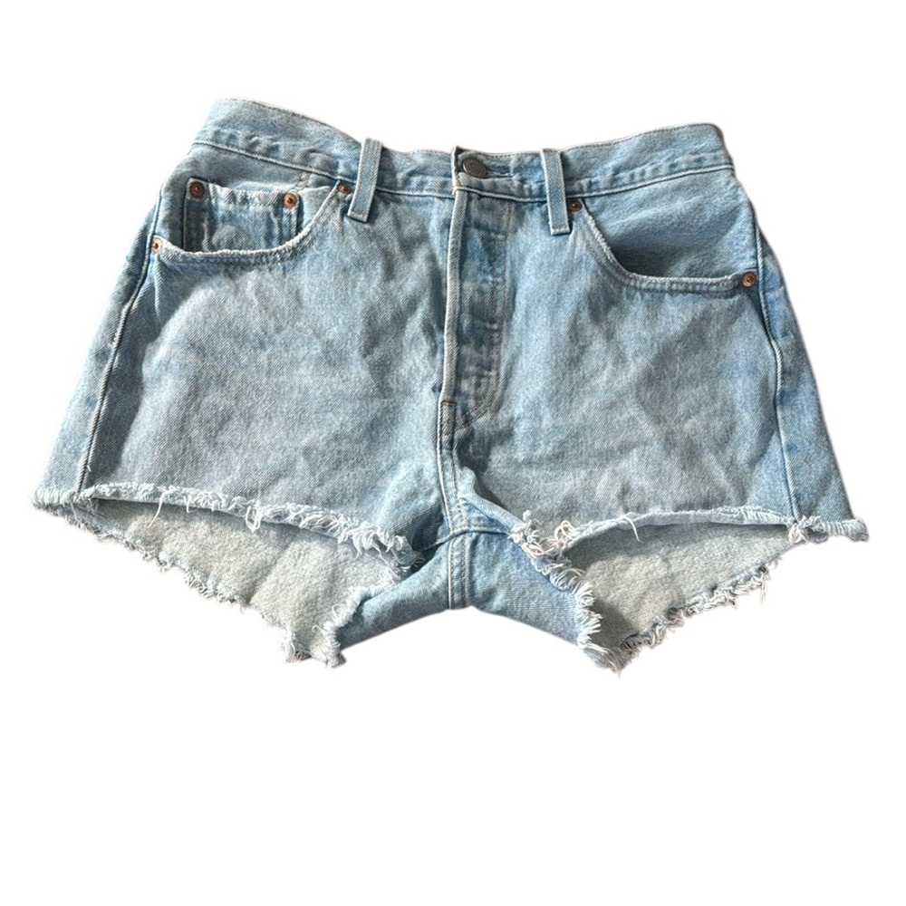 501 original fit high-rise Levi’s denim shorts